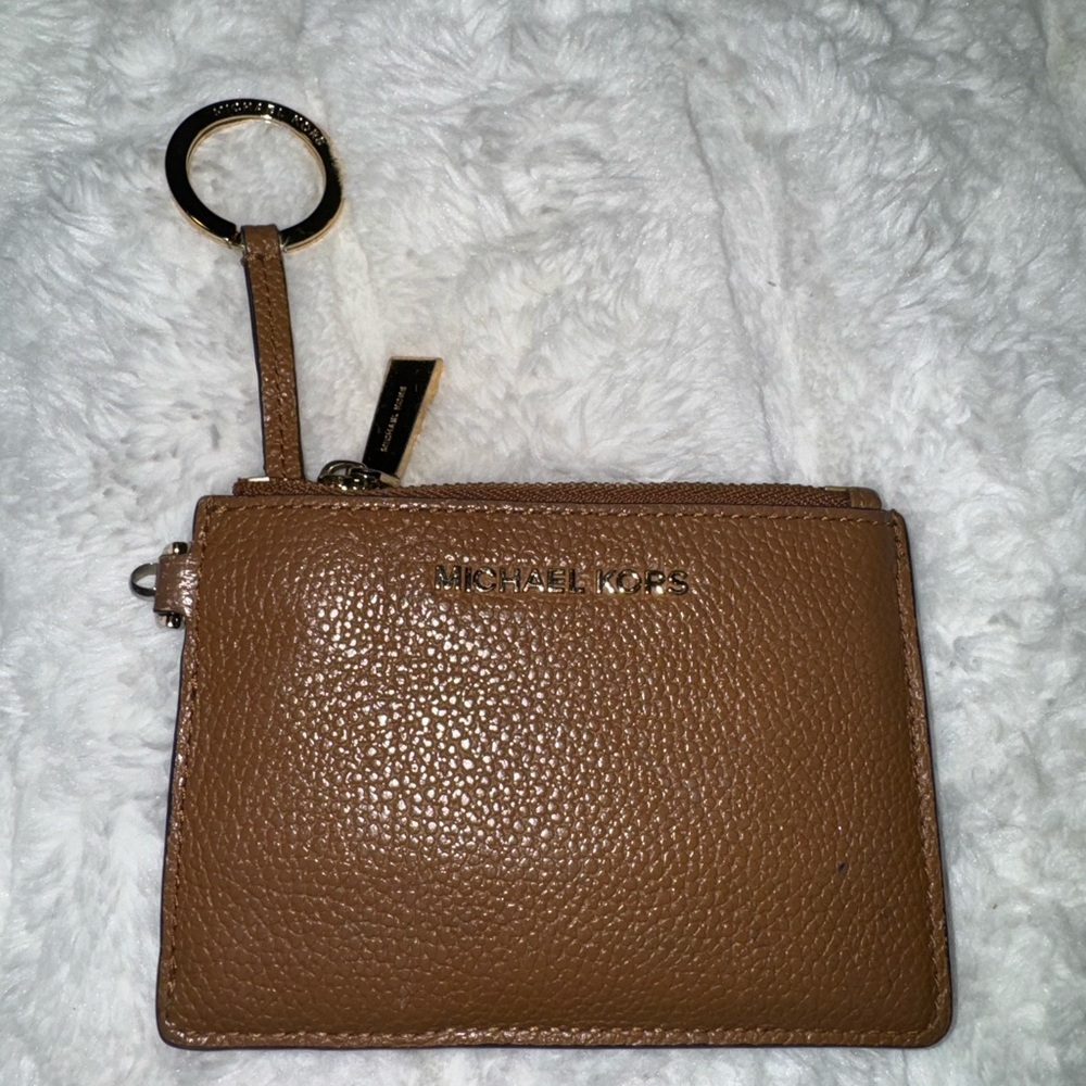 Michael Kors Tan Leather Keychain Wallet
